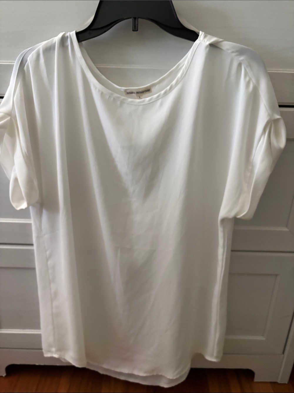 Zenana Outfitters Classic White Short-Sleeve Satin Blouse